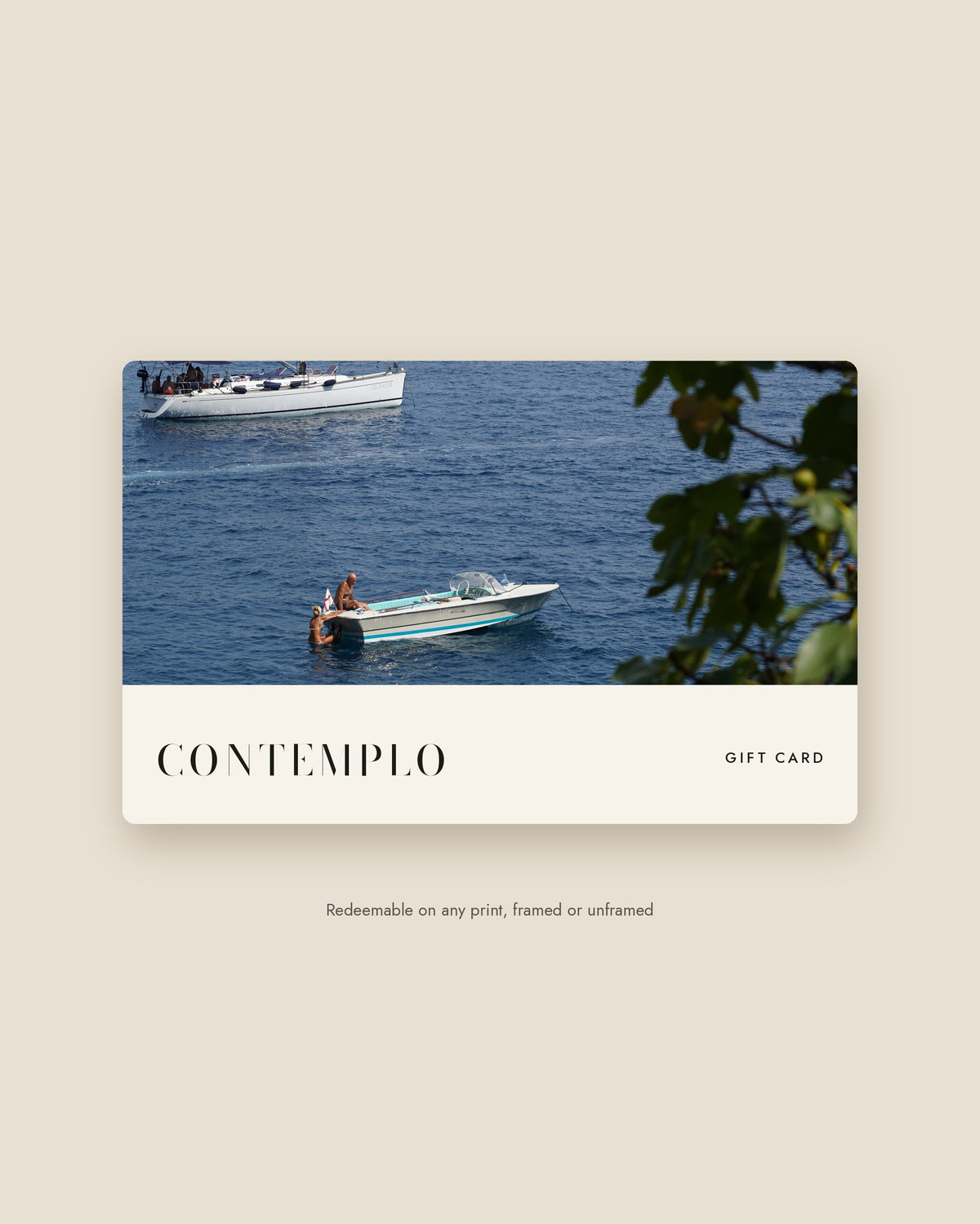 The Contemplo gift card