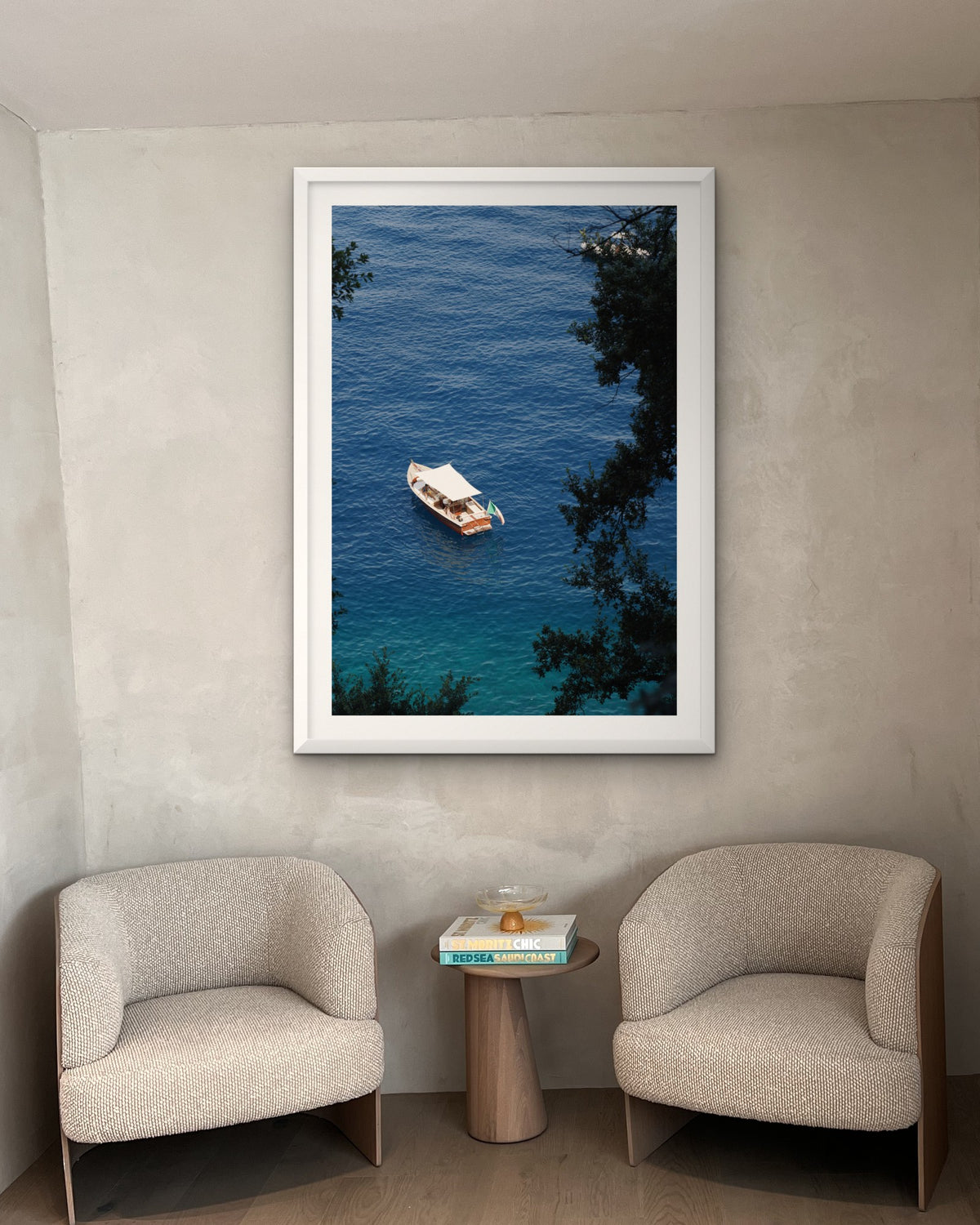 Dropping Anchor print, framed, in a room