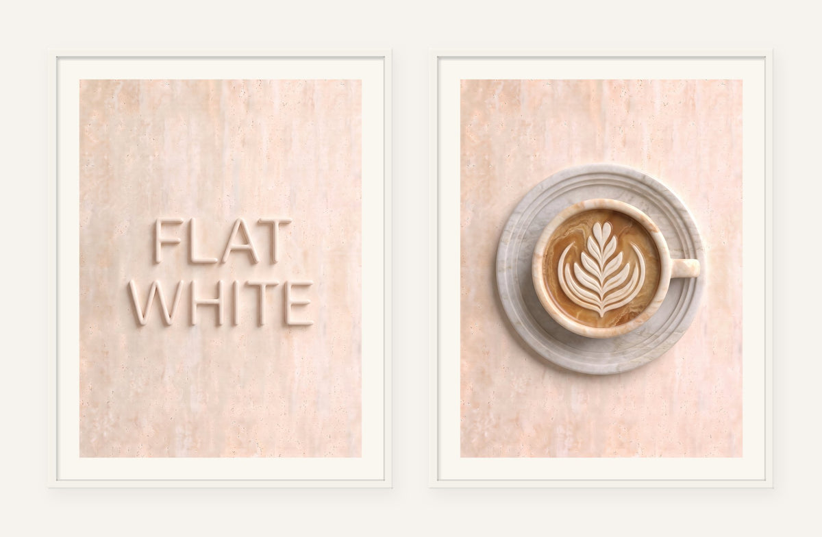 Flat White Stone Pair