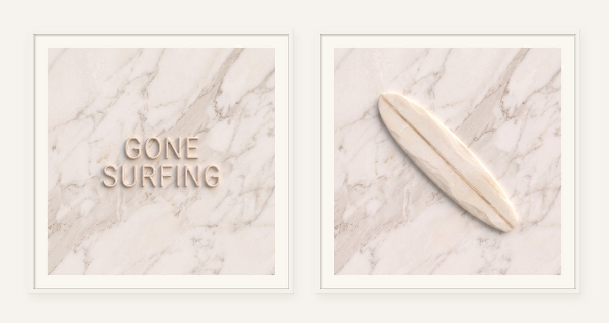 Gone Surfing Stone Pair