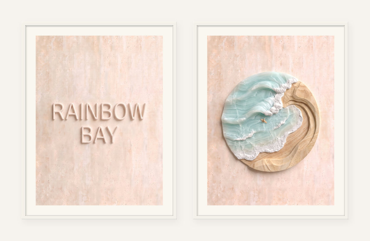 Rainbow Bay Stone Pair