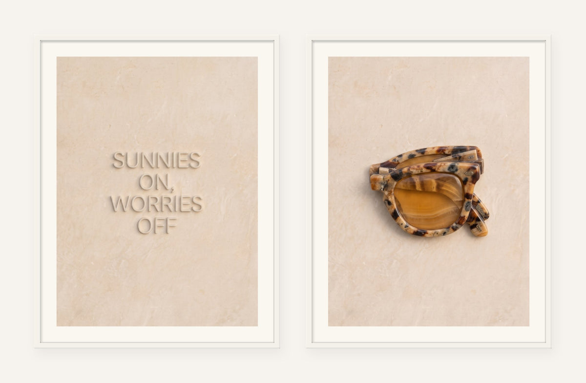 Sunnies On, Worries Off Stone Pair